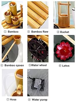 Amazon.co.jp: デコの噴水、竹の水井戸、手作りの竹の水の井戸と